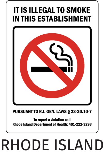 Rhode Island No Smoking Sign