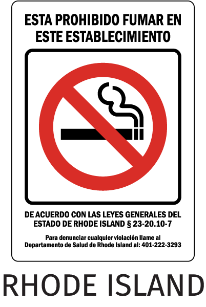 Rhode Island No Smoking Sign