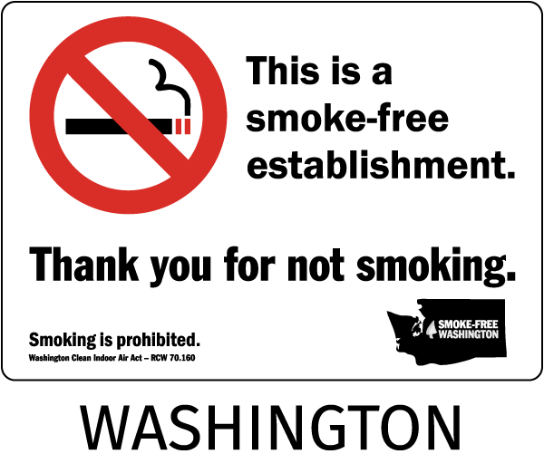 Washington No Smoking Sign