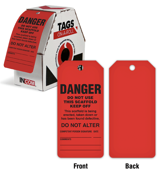 Danger Do Not Use This Scaffold Tags on a Roll