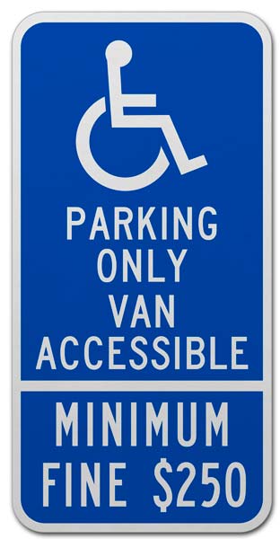 California Handicap Parking Van Accessible Sign