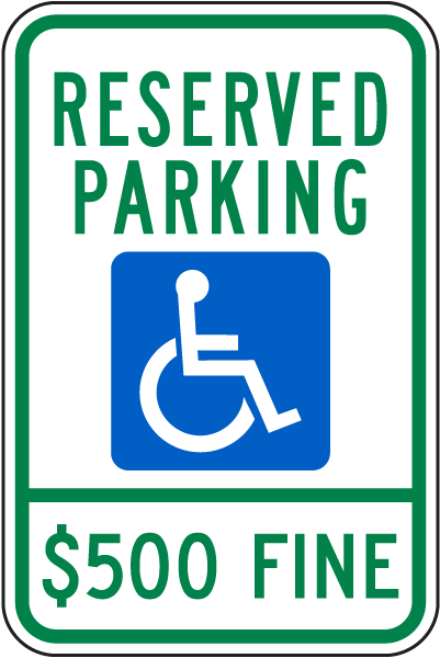 Ohio Reserved Parking $500 Fine Sign