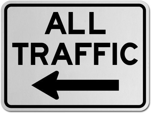 All Traffic (Left Arrow) Sign