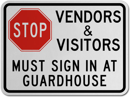 Vendors & Visitors Sign
