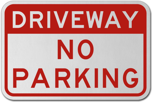 Driveway No Parking Sign