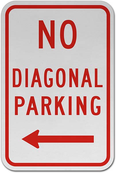 No Diagonal Parking Sign