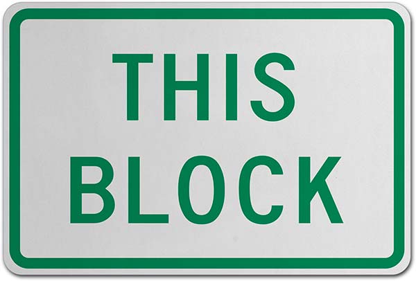 This Block Sign