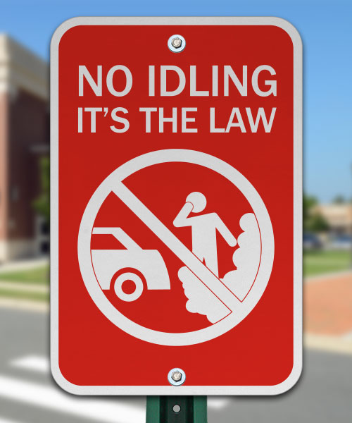 No Idling It's The Law Sign