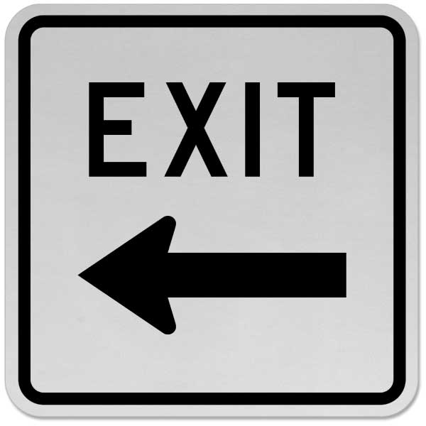 Exit (Left Arrow) Sign