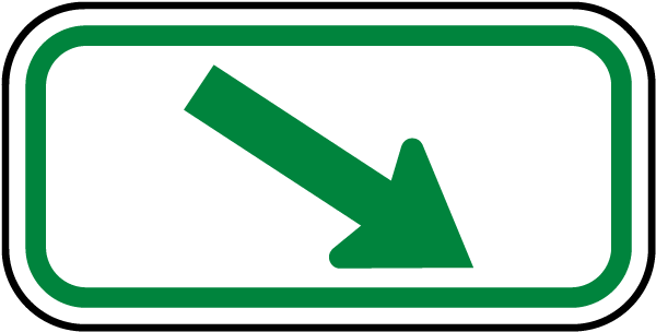 Green Diagonal Right Arrow Sign