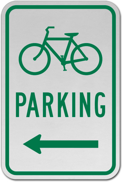 Bicycle Parking (Left Arrow) Sign