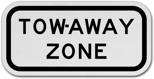 Tow Away Zone Sign