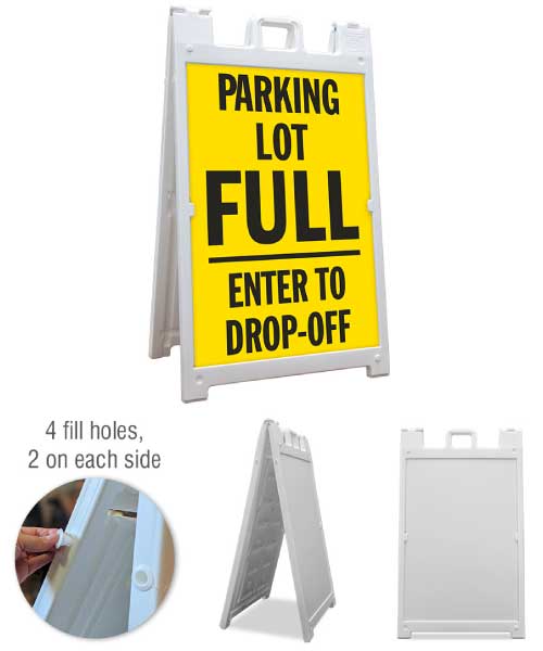 Parking Lot Full Enter to Drop-off Sandwich Board Sign