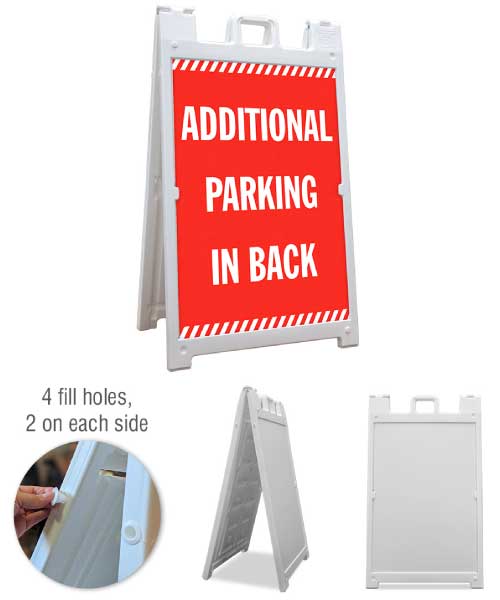 Additional Parking In Back Sandwich Board Sign
