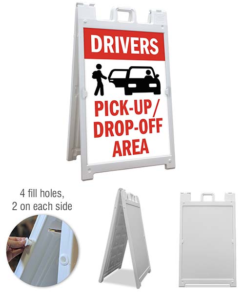 Drivers Pick-Up/ Drop-Off Area Floor Stand Sign