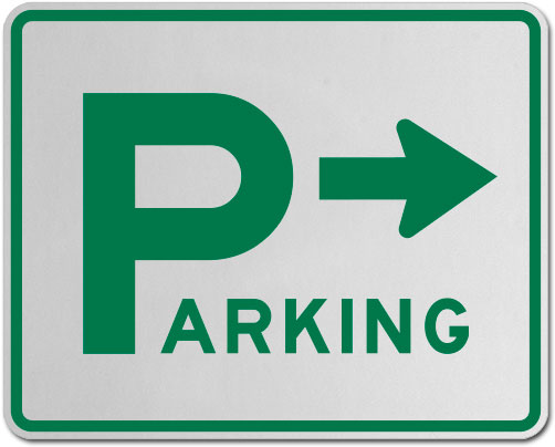 Parking Area Sign (Right Arrow)