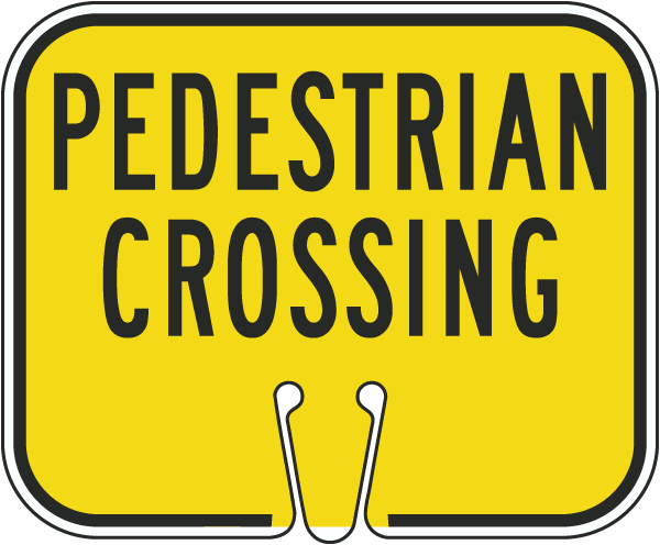 Pedestrian Crossing Cone Sign