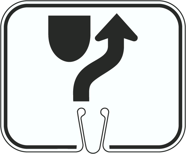 Keep Right Cone Sign