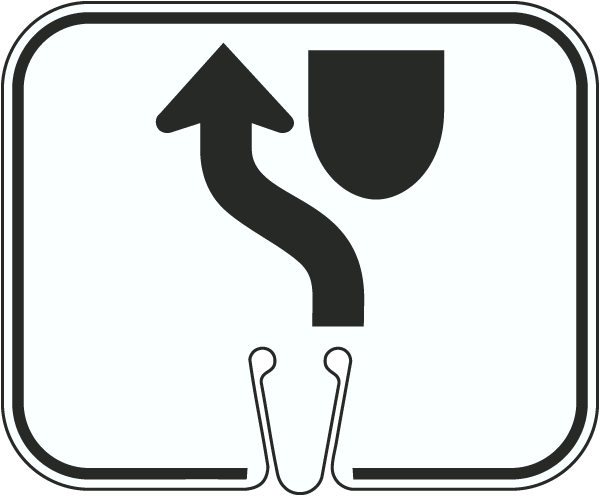 Keep Left Cone Sign