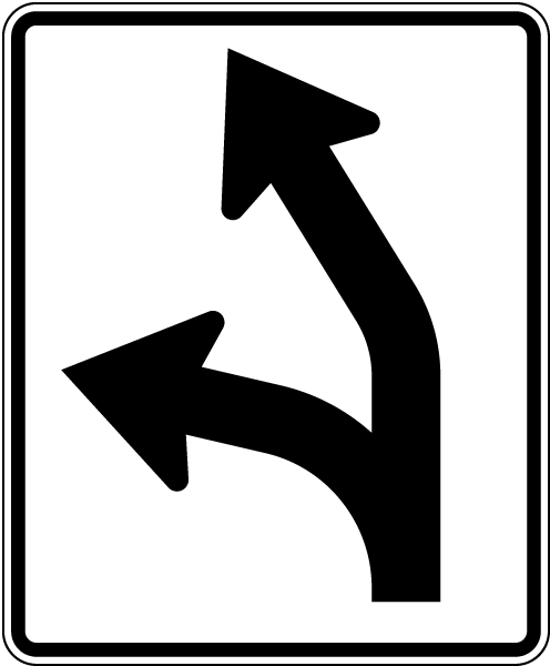 Left Movement Lane Control Sign