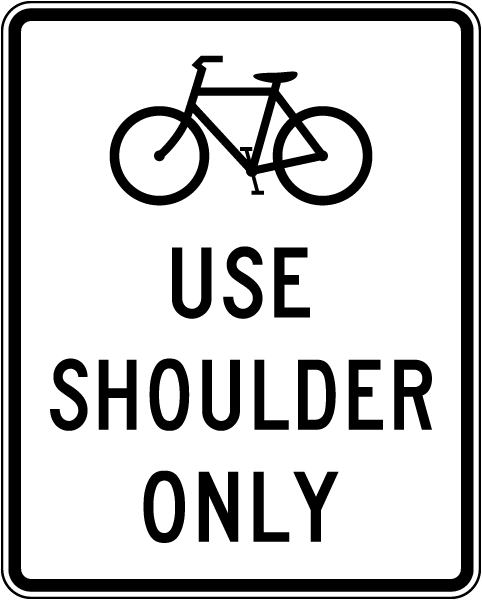 Bicycles Use Shoulder Only