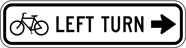 Bicycle Left Turn Right Arrow Sign