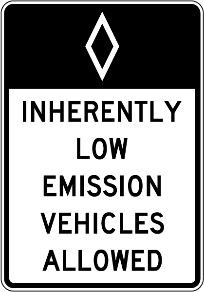 Inherently Low Emission Vehicles Allowed Sign