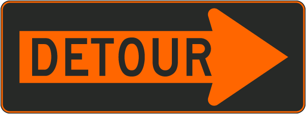 Detour Right Sign