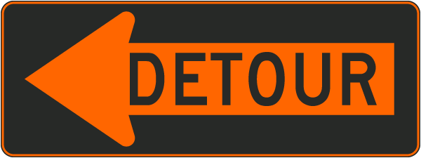 Detour Left Sign