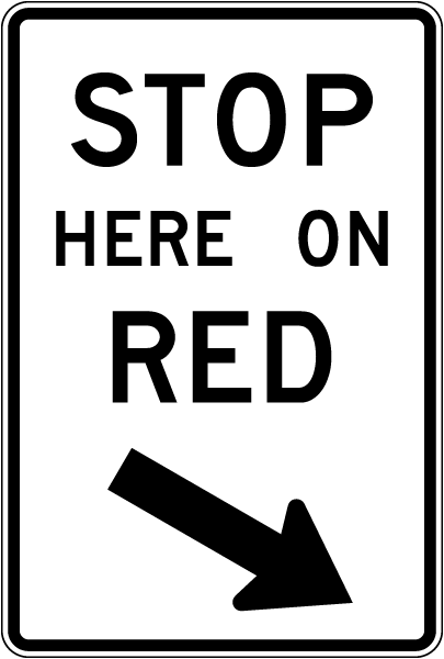 Stop Here On Red Sign