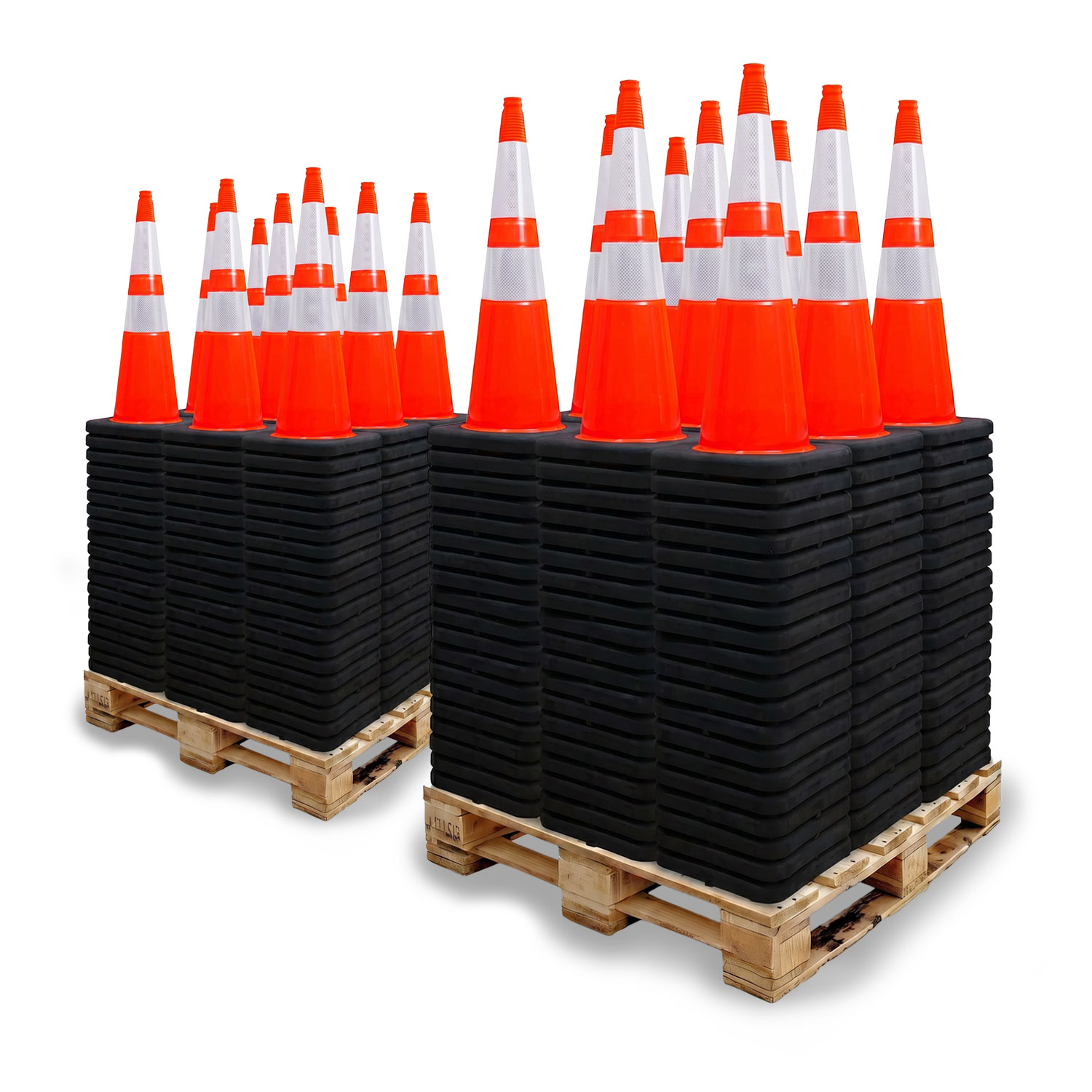 2 Pallet Bundle - 28" Elite 3M Sheeting Traffic Cone w/ Black Base, 7lbs