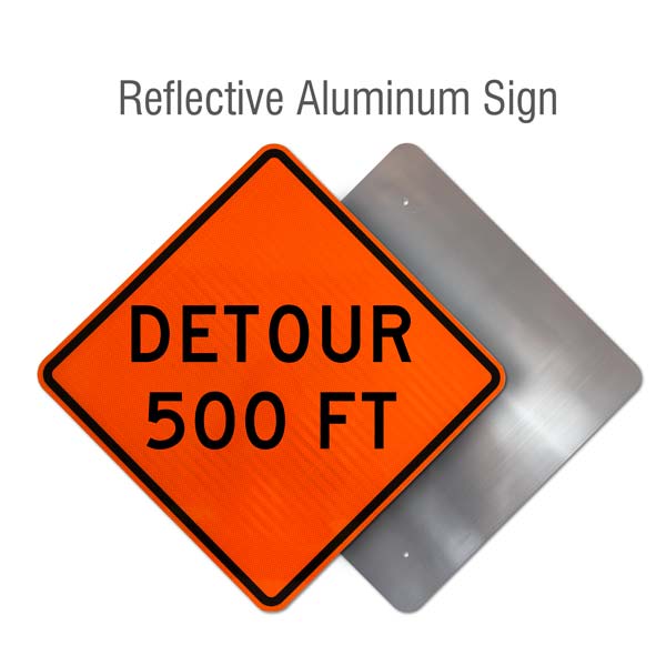 Detour 500 FT Sign