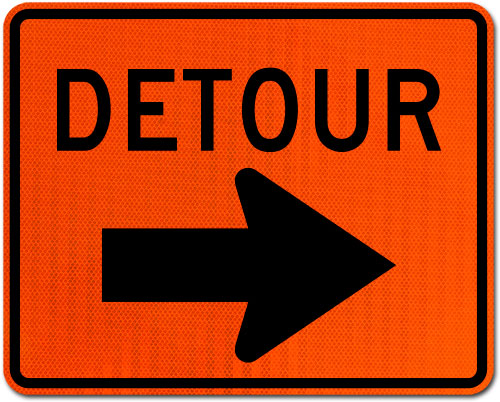 Detour Sign (Right Arrow)