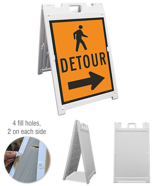 Pedestrian (Right Arrow) Sandwich Board Sign