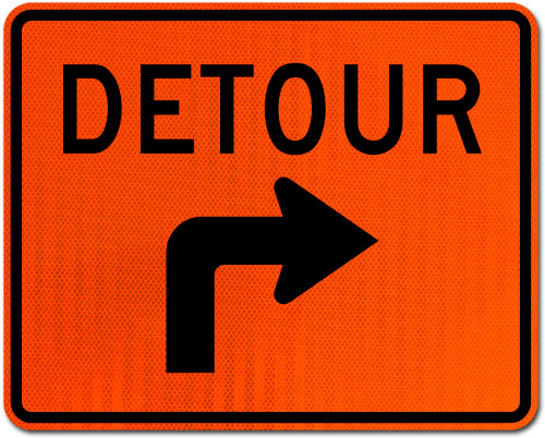 Detour Right Turn Sign