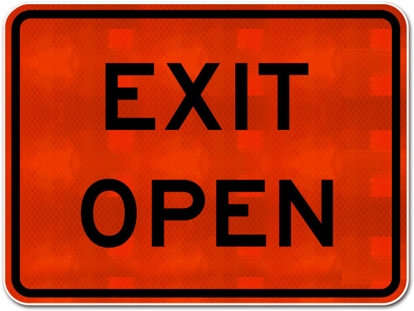 Exit Open Sign