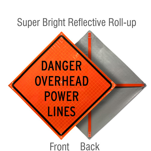 Danger Overhead Power Lines Roll-Up Sign