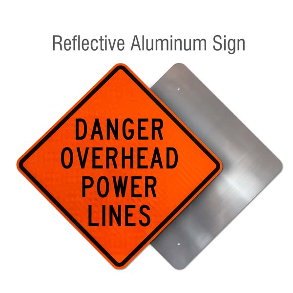 Danger Overhead Power Lines Rigid Sign