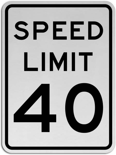 Speed Limit 40 MPH Sign