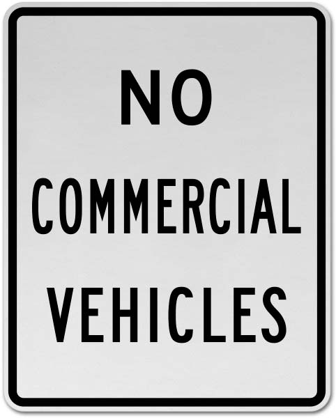 No Commercial Vehicles Sign