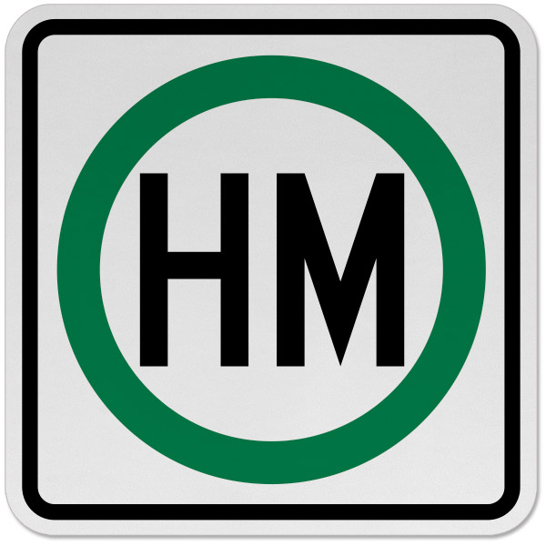 Hazardous Material Truck Route Sign