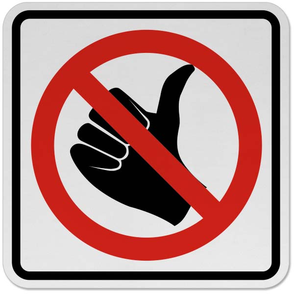 Hitchhiking Prohibition Symbol Sign