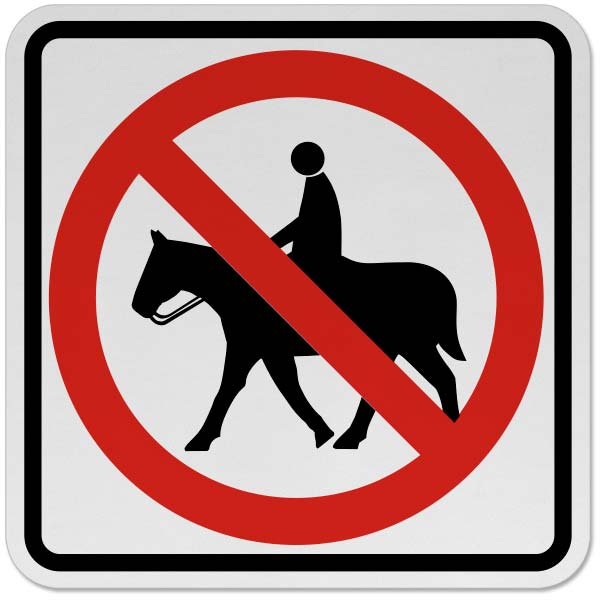 No Equestrians Sign