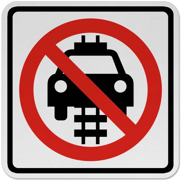 No Motor Vehicles On Tracks Symbol Sign