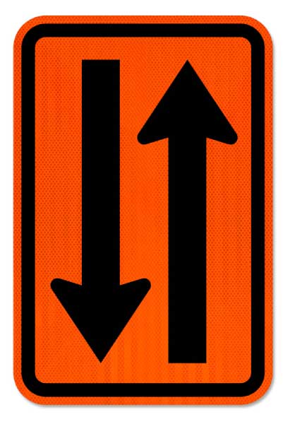 Opposing Traffic Divider Sign
