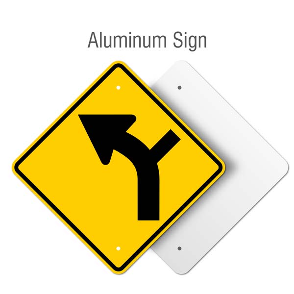 Left Combination Curve / Side Road Intersection Sign