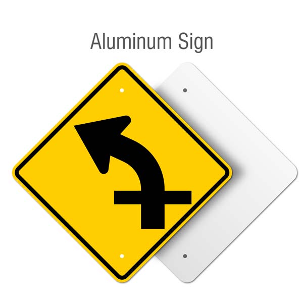 Left Combination Curve / Cross Road Intersection Sign