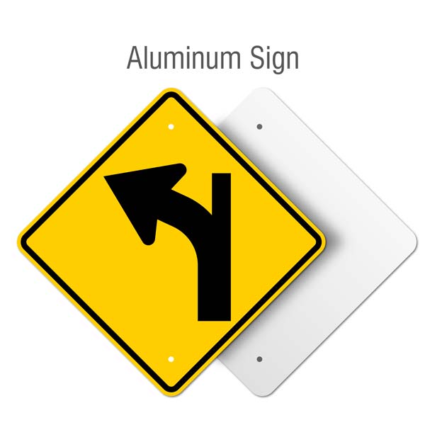 Left Combination Curve / Side Road Intersection (Tangent) Sign