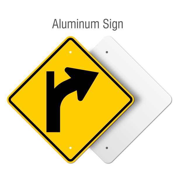Right Combination Curve / Side Road Intersection (Tangent) Sign