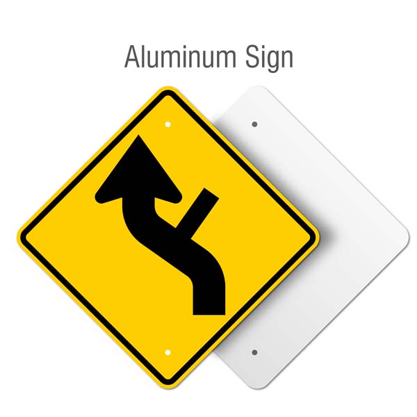 Left Combination Reverse Curve / Side Road Intersection Sign